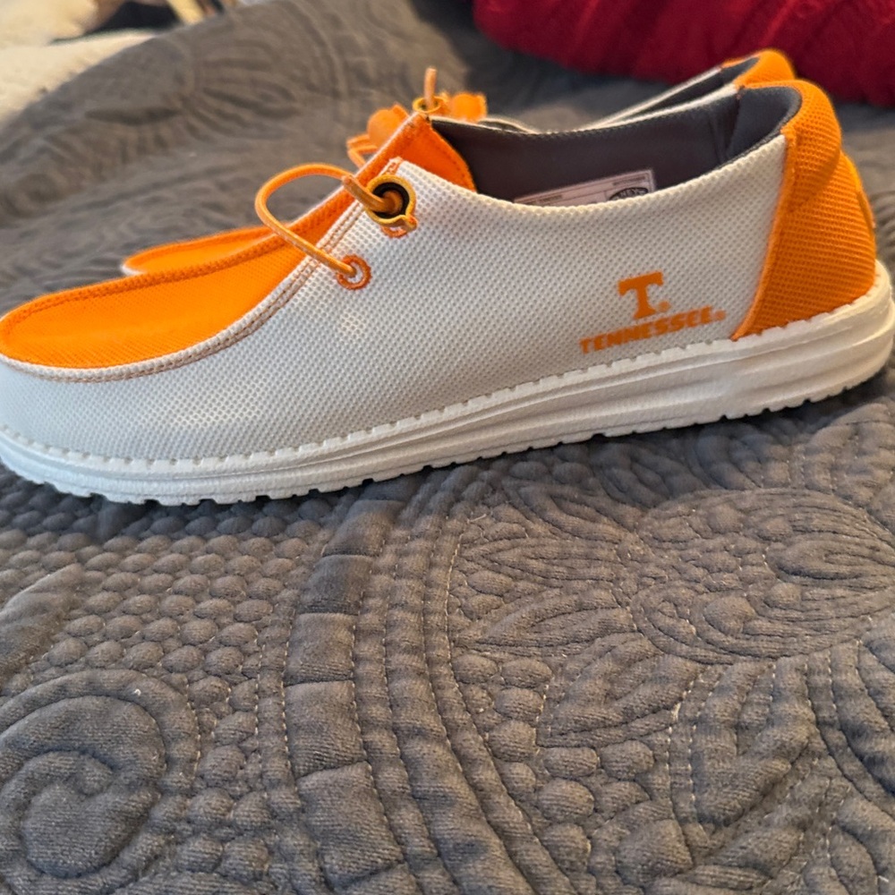 Hey Dude Bright Orange and White Loafers University of Tenessee - Picture 3 of 3